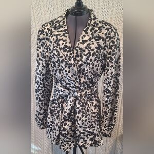 Patchington Animal print coat jacket with belt women's size XL